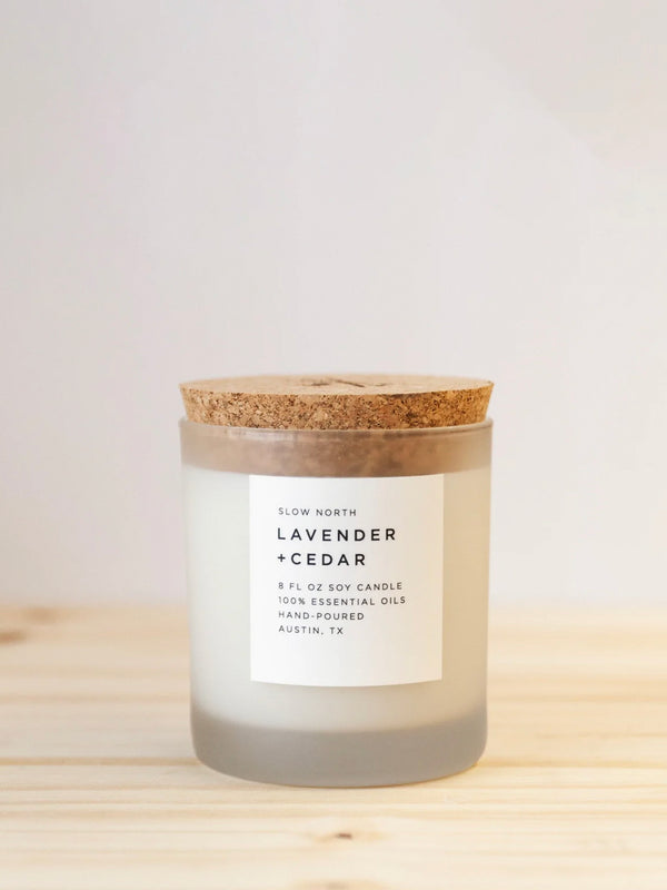 Lavender + Cedar Frosted Candle
